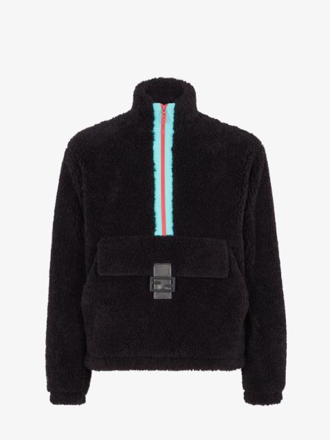 FENDI Black shearling anorak