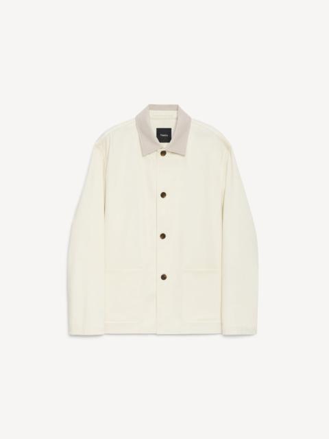 Theory Four-Button Jacket in Moonsoft Cotton