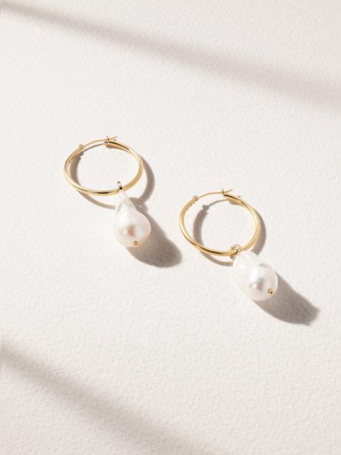 MATEO 14-karat Gold, Pearl And Diamond Earrings