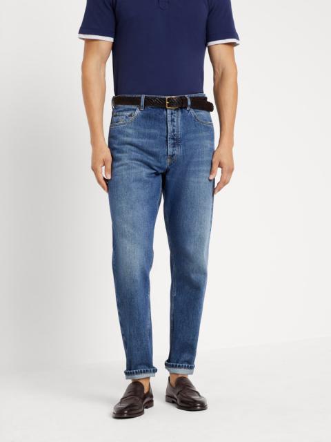 Denim iconic fit five-pocket trousers
