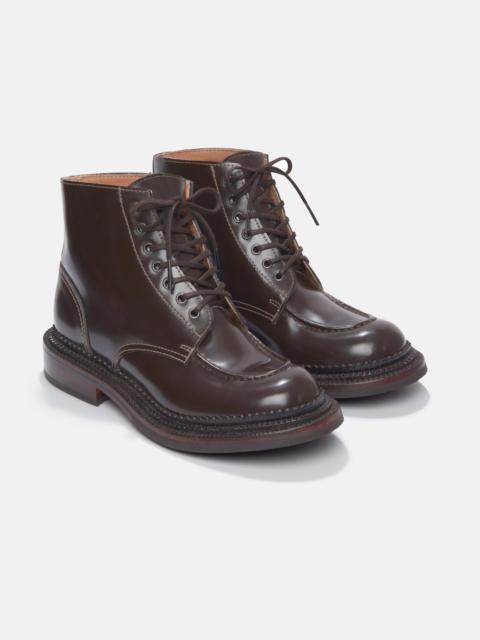 EMILIA WICKSTEAD Grenson X Emilia Wickstead Valdine Shoe In Brown Gloss Leather