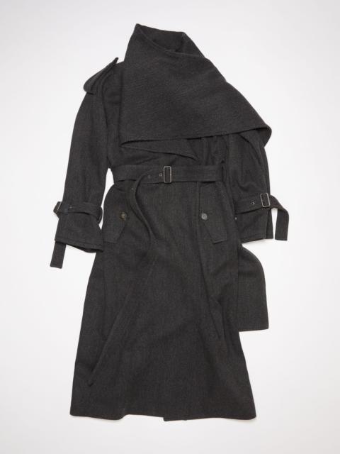 Acne Studios Scarf collar trench coat - Grey/black