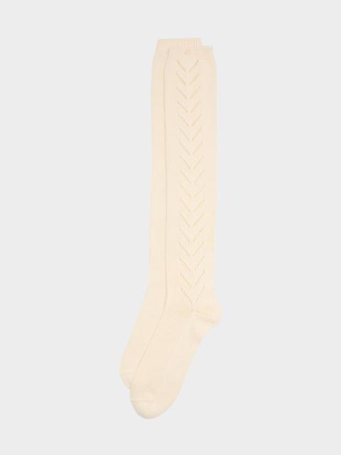 Valentino Cotton Pointelle Knee-High Socks