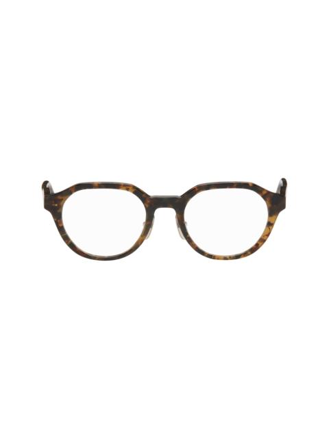 Thom Browne Brown Acetate Oval Glasses