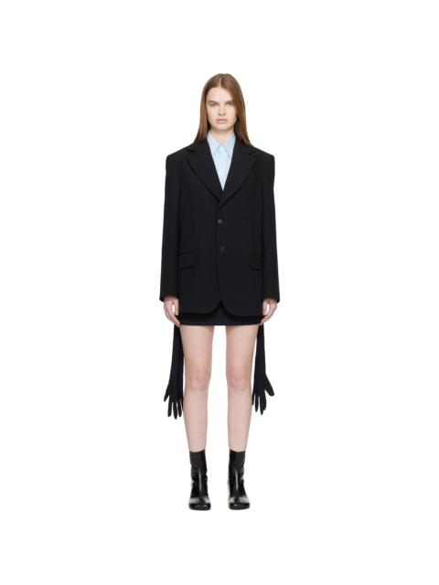 MM6 Maison Margiela Black Wool-Blend Blazer