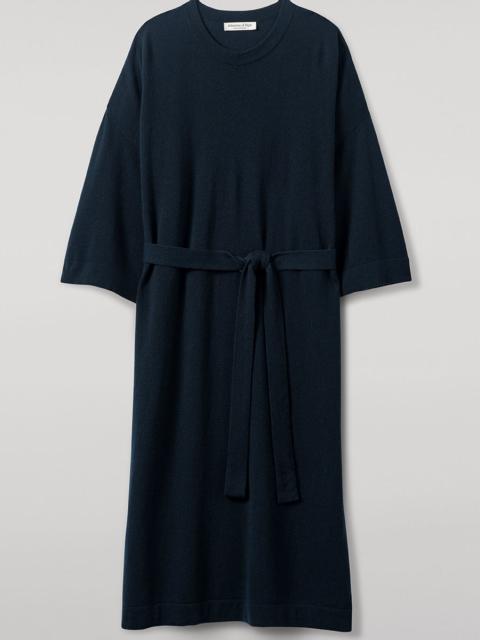 Johnstons of Elgin Tie-Waist Cashmere Green Jumper Dress