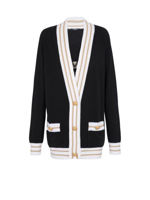 Cashmere cardigan with Balmain logo