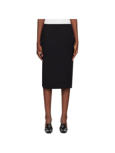 courrèges Black Oblique Tailored Midi Skirt