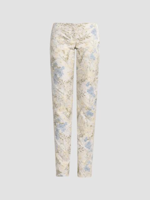 Alexander McQueen Women's Bumster Floral Jaquard Trousers - Ivory Lemon Blue