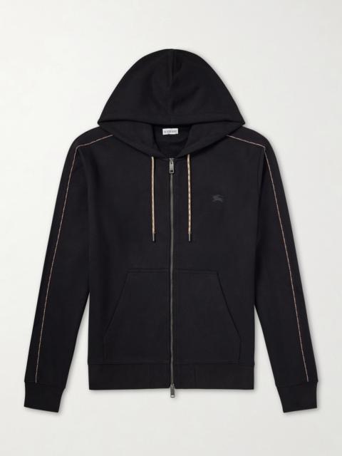 Burberry Logo-Embroidered Cotton-Jersey Zip-Up Hoodie