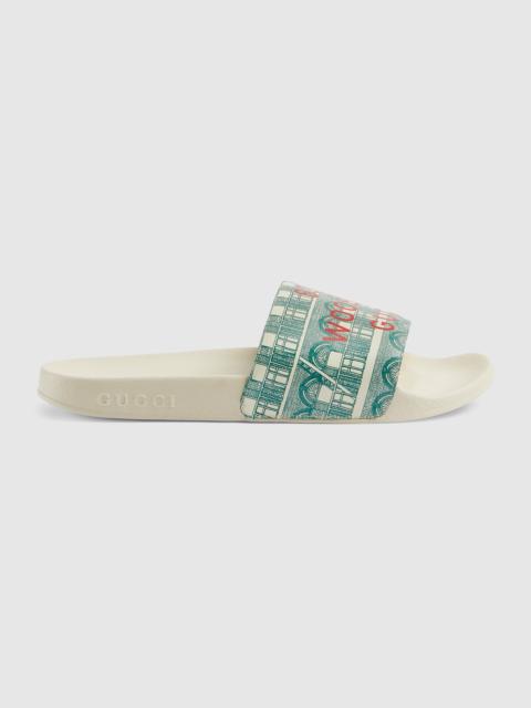 GUCCI Women's Gucci Wooster print slide sandal