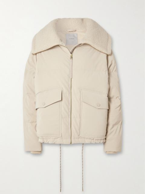 VARLEY Roseville Faux Shearling-trimmed Faux Nubuck Down Jacket