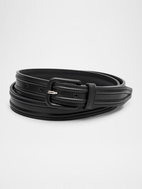 Men's Leather-Buckle Belt