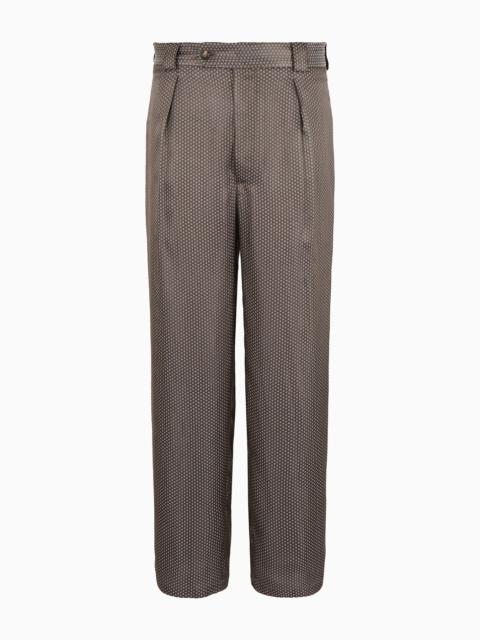 GIORGIO ARMANI ASV viscose-blend jacquard single-pleat trousers