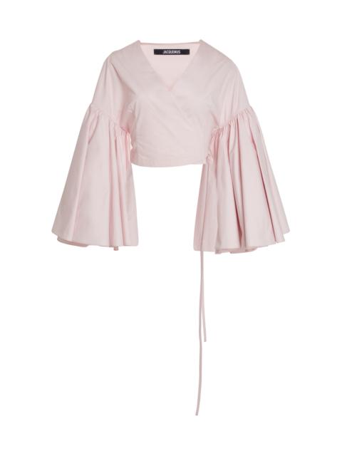 JACQUEMUS The Paysan Cotton Wrap Top pink