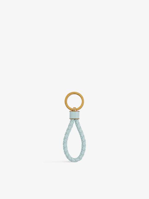 Knot intrecciato-weave leather key ring
