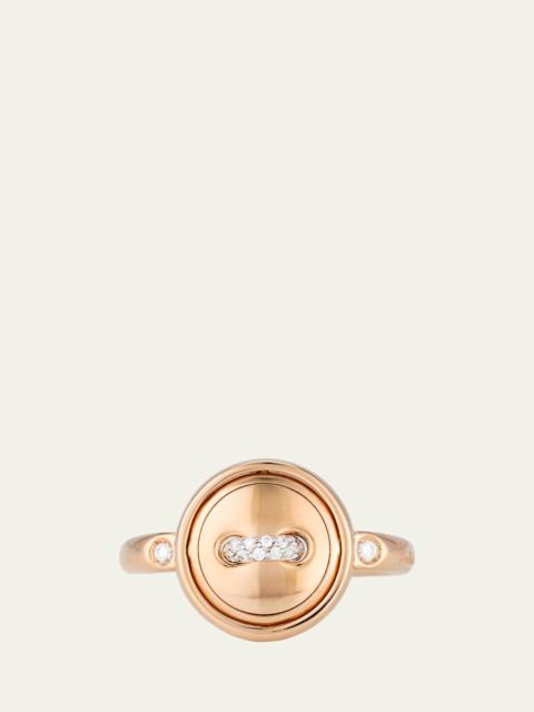 Pomellato Pom Pom Dot 18K Rose Gold Diamond and Turquoise Flip Ring