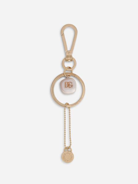 Dolce & Gabbana Metal keychain with branded pearl