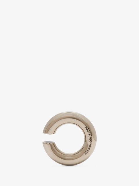 Alexander McQueen Men's Round Ear Hook in Antique Silver