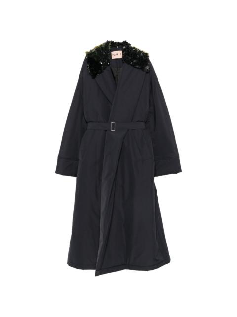 Plan C sequin-embellished belted coat