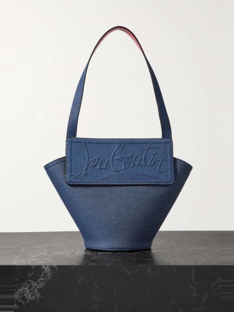 Christian Louboutin Loubishore small leather-trimmed embossed denim tote