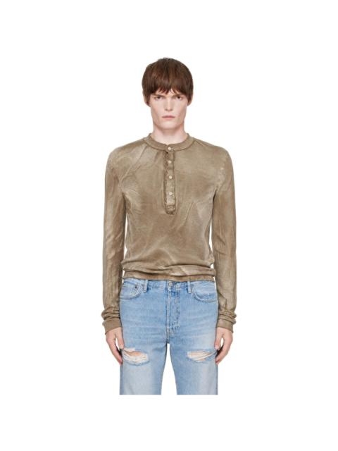EDWARD CUMING Brown Stacked Henley