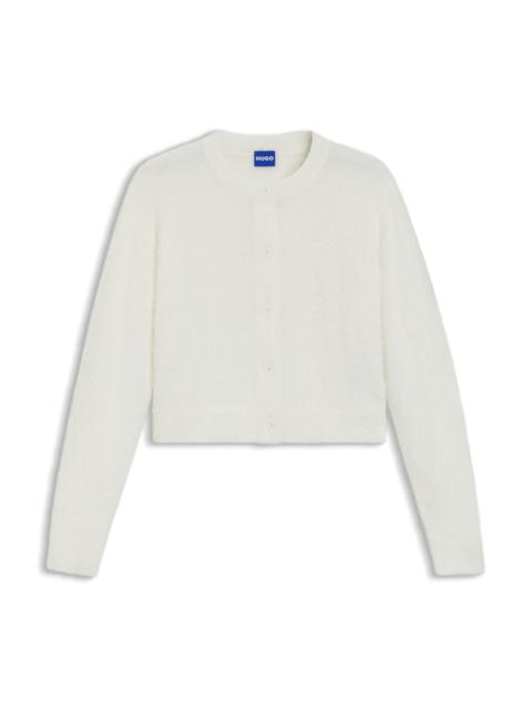 HUGO RELAXED-FIT CARDIGAN IN FURRY YARN