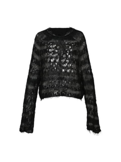 Y's Wole Design Mohair Knited Short Pullover