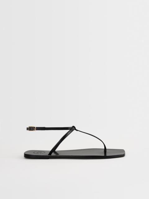 ATP ATELIER Alassio Black Nappa Flat sandals
