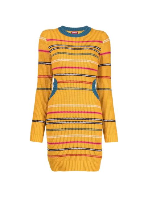 knitted striped mini dress