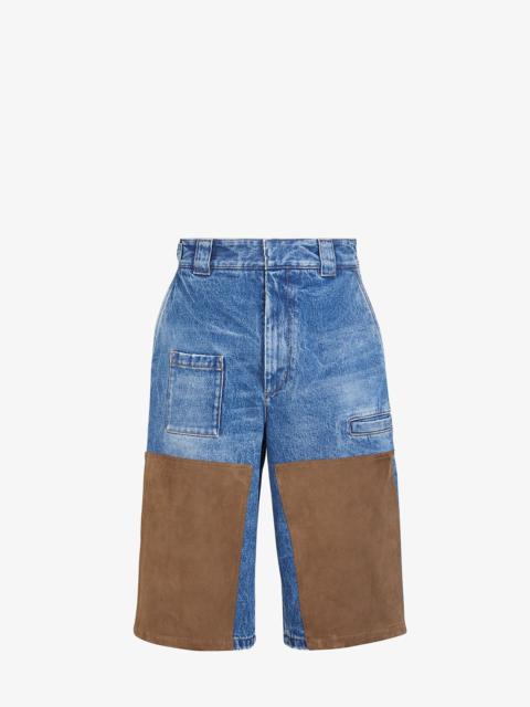 FENDI Blue denim Bermudas