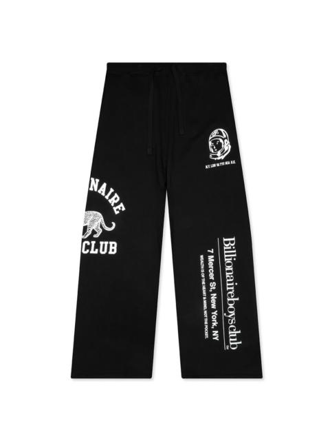 BILLIONAIRE BOYS CLUB LEGACY PANT - BLACK