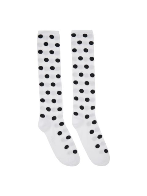 White & Black Polka Dots Socks