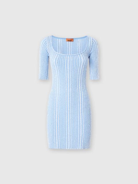 Missoni Ribbed mini-dress with sequins and short sleeves