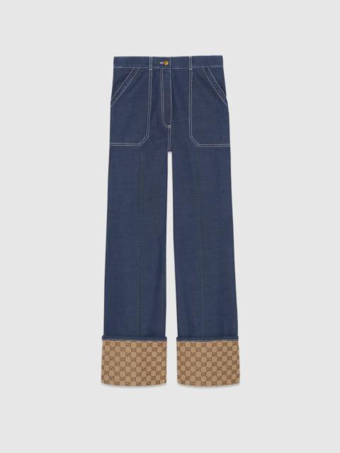 GUCCI GG cuff denim pant