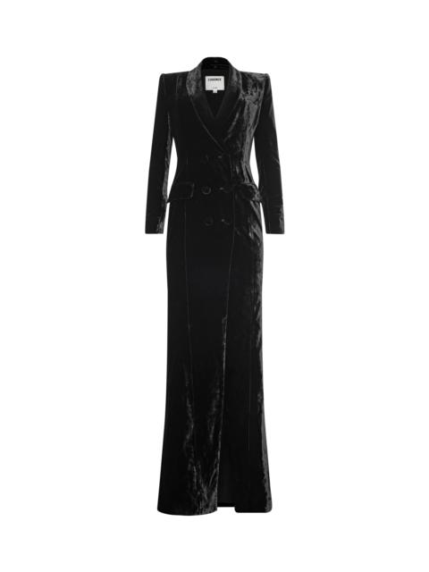 L'AGENCE Stormi Velvet Tuxedo Maxi Dress