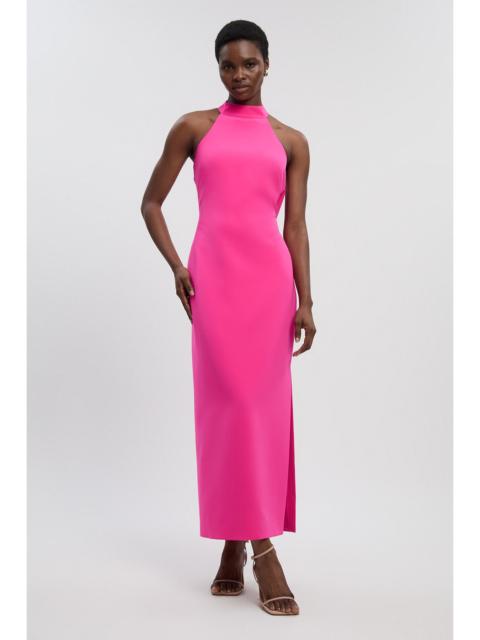 KAREN MILLEN Petite Soft Tailored Halter Neck Open Back Maxi Dress