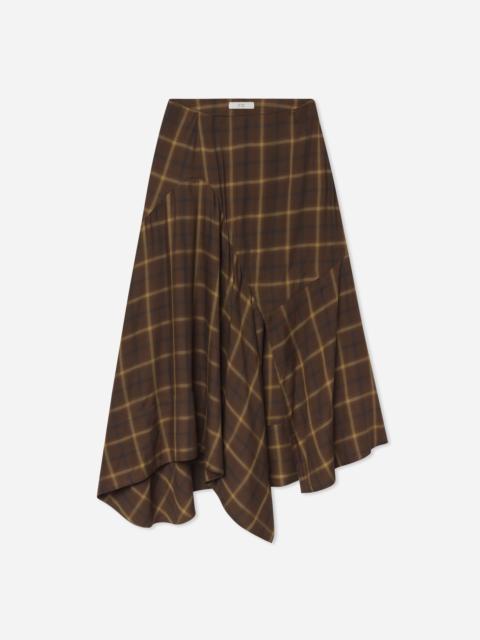 CO Asymmetric Full Skirt in Check Plaid
