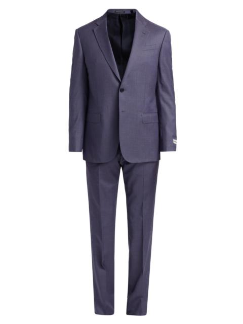 EMPORIO ARMANI Men's Virgin Wool Single-Breasted Suit - Purple Blue