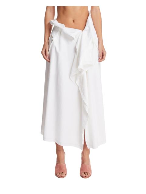 Carven White Draped Skirt