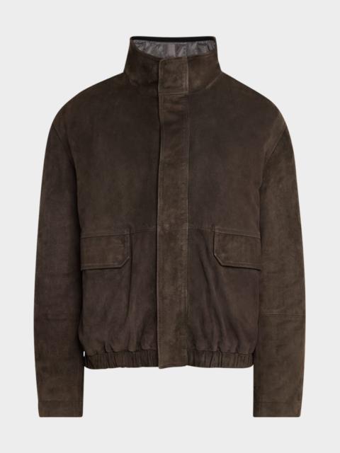 Men's Reversible Suede and Quilted Nylon Jacket