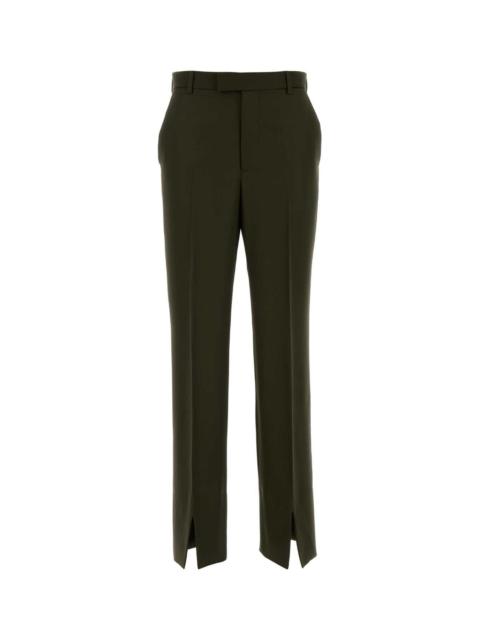 GUCCI Olive Green Wool Blend Pant Exterior: Mohair Pantaloni
