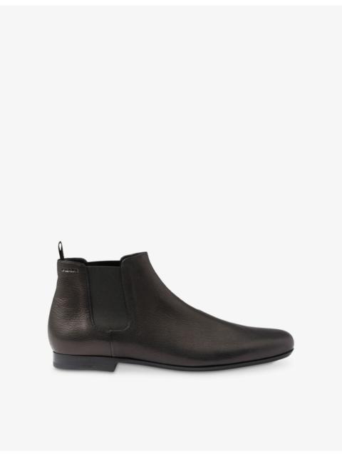 Prada Round-Toe Leather Chelsea Boots