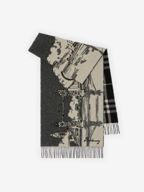 Burberry Wide River Thames Cashmere Scarf