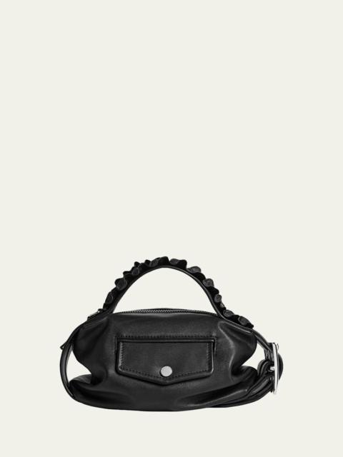 Simone Rocha Biker Mini Ruffle-Trim Leather Top-Handle Bag