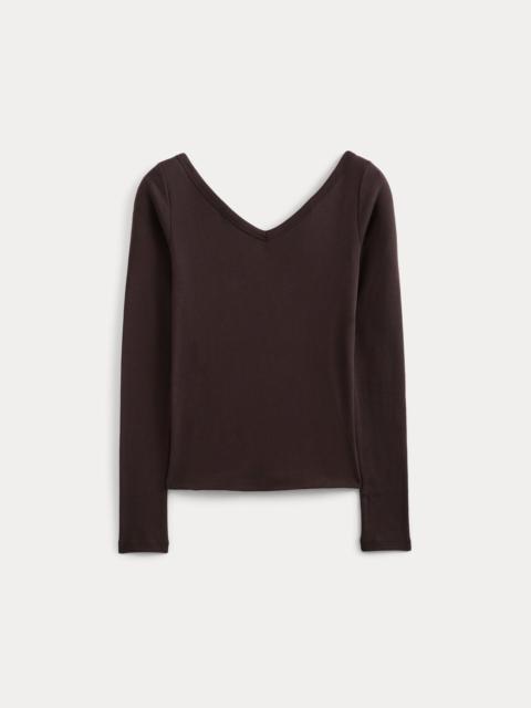 EVERLANE RETROSOFT COTTON WIDE V-NECK TOP