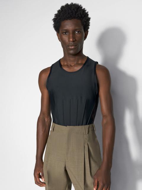 MUGLER black corseted tank top