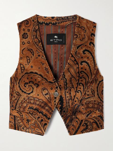 Etro Paisley-print Cotton-blend Corduroy Vest