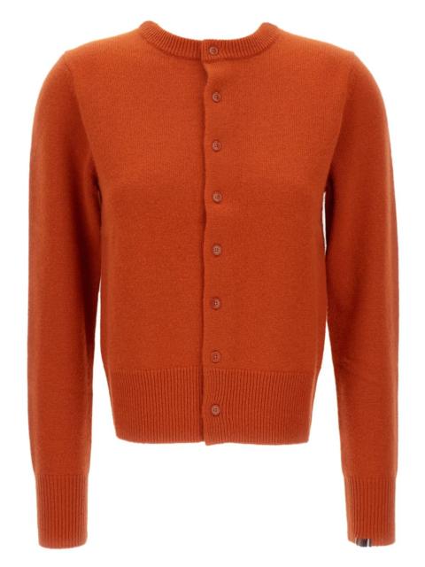 extreme cashmere crew-neck ribbed cardigan