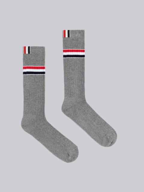 Thom Browne Stripe Athletic Rib Cotton Mid Calf Socks